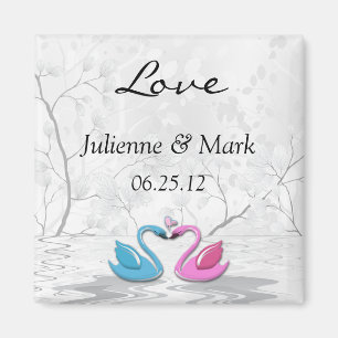 Imán Boda de los cisnes de besos