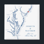 Imán Boda de mapas costeros de NJ Jersey de Atlantic Ci<br><div class="desc">¡Pedidos rápidos y fáciles! Estos imanes de mapas de Atlantic City, New Jersey hacen grandes favores de bodas en la playa de Nueva Jersey para incluir en sus bolsos de bienvenida de bodas de destino en Atlantic City. Mueva el corazón haciendo clic en "Editar usando herramienta de diseño" en "Personalizar"....</div>
