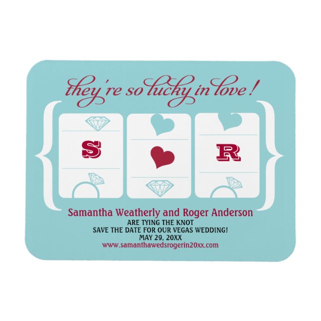 Imán Boda de máquina de ranura para guardar la fecha (Horizontal)