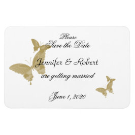 Imán Boda de mariposa de doble anillo salva la fecha