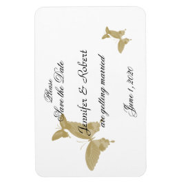 Imán Boda de mariposa de doble anillo salva la fecha