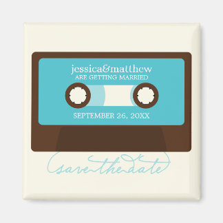Imán Boda de mixtape retro Guardar la fecha