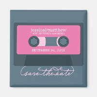 Boda de mixtape retro Guardar la fecha