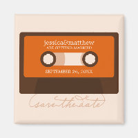 Boda de mixtape retro Guardar la fecha