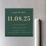 Imán Boda De Moda Mínima Fecha No Foto Guardar La Fecha<br><div class="desc">Personalice esta boda mínima de diseño de moda ahorre el imán de fecha con todos sus detalles.</div>