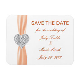 Imán Boda de Naranja del corazón de Diamante Salve La F