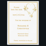 Imán Boda De Oro Salvar Las Mariposas Del Magnet De Fec<br><div class="desc">La boda ahorra la fecha imán diseño de corazón mariposa. Personalizar esta boda de color dorado salva el imán de fecha con los detalles de su boda. Si necesita ayuda para personalizar, póngase en contacto con nosotros a través del enlace de esta página. Mariposa de color dorado y diseño cardiaco...</div>