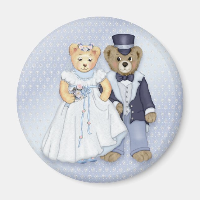Imán Boda de Oso de Teddy - Personalizar (Frente)