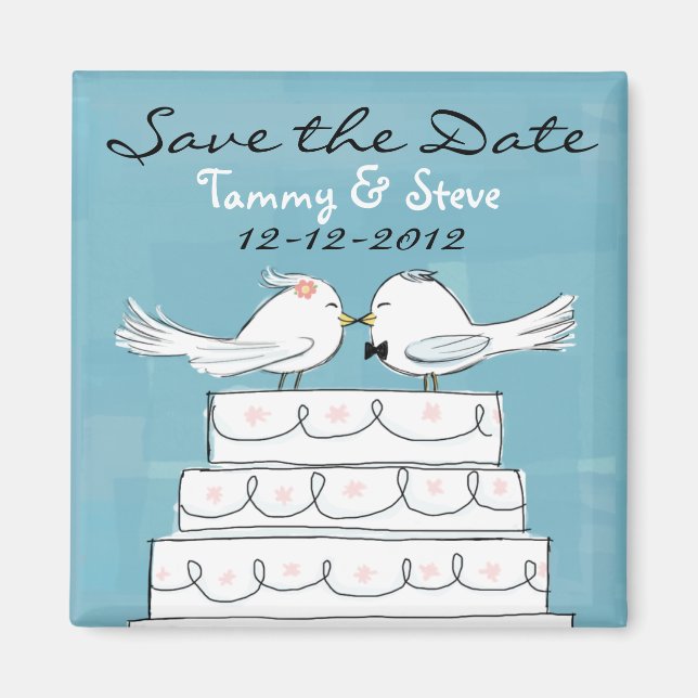 Imán Boda de pájaros de amor (Frente)