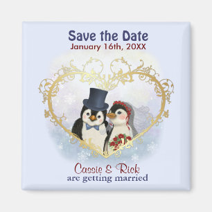 Imán Boda de pingüino salva la fecha