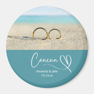 Imán Boda de playa personalizada en Cancun