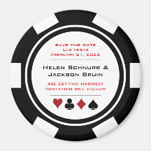 Boda de póquer blanco y negro Guardar la fecha