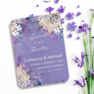 Imán Boda de primavera floral de Lavender salva la fech