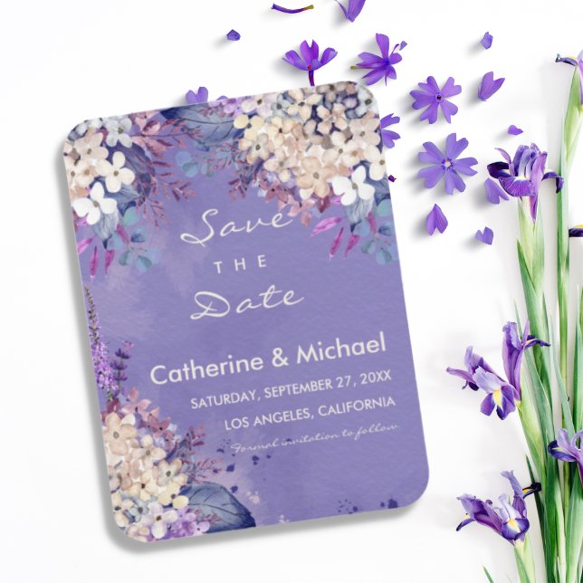 Imán Boda de primavera floral de Lavender salva la fech (Subido por el creador)