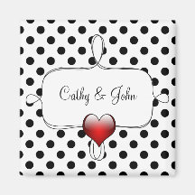 Boda de puntos de polka blanco y negro