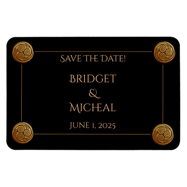 Imán Boda de remolino de nudo celta triple (Horizontal)