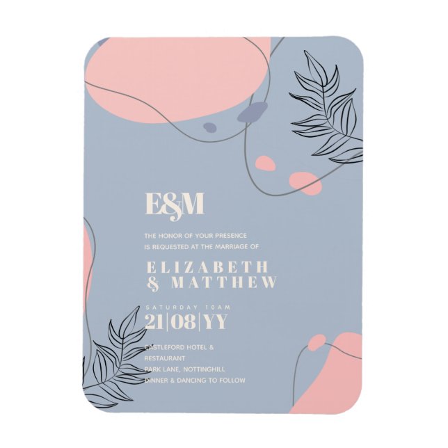 Imán Boda de resumen moderno japonés escandinavo (Vertical)