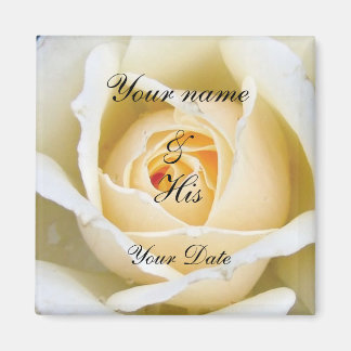 Imán Boda de rosa blanca