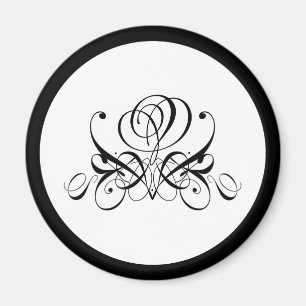 Imán Boda de Rosa negro caligrafía