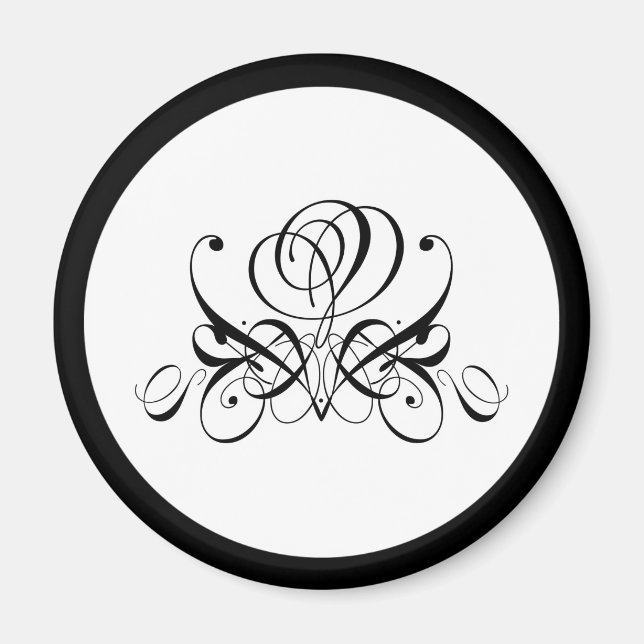 Imán Boda de Rosa negro caligrafía (Frente)