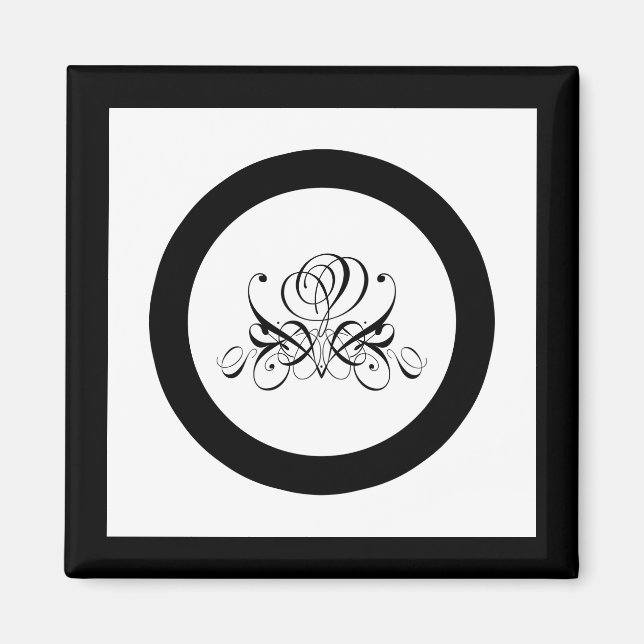 Imán Boda de Rosa negro caligrafía (Frente)