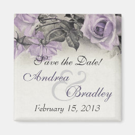 Imán Boda de Rosa púrpura Vintage Sterling Silver