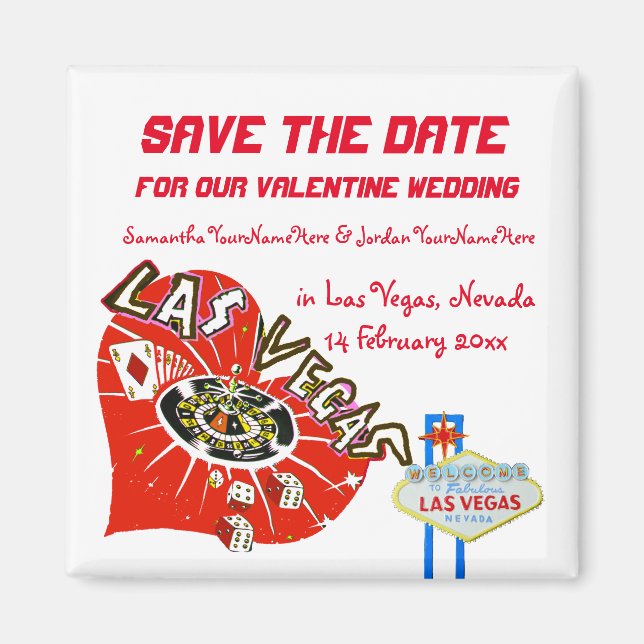 Imán Boda de San Valentín salva la fecha Las Vegas (Frente)