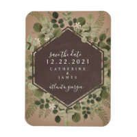 Boda de tablero geométrico botánico