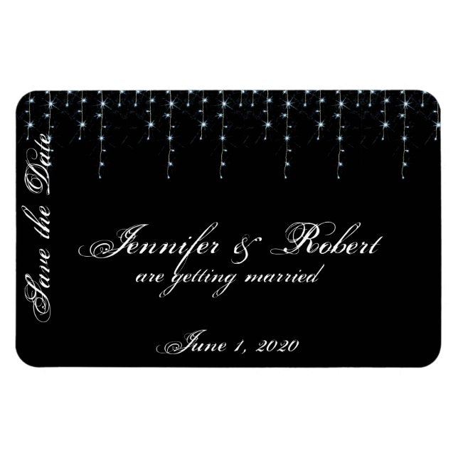 Imán Boda de viñedo de medianoche Guardar la fecha (Horizontal)