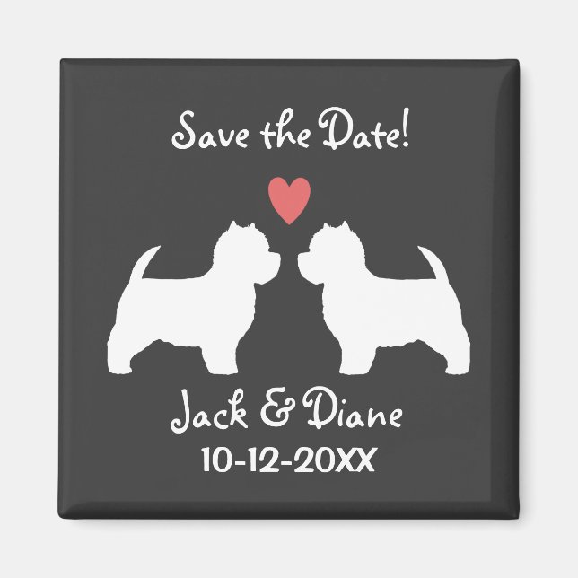 Imán Boda de West Highland White Terriers Guardar la Fe (Frente)