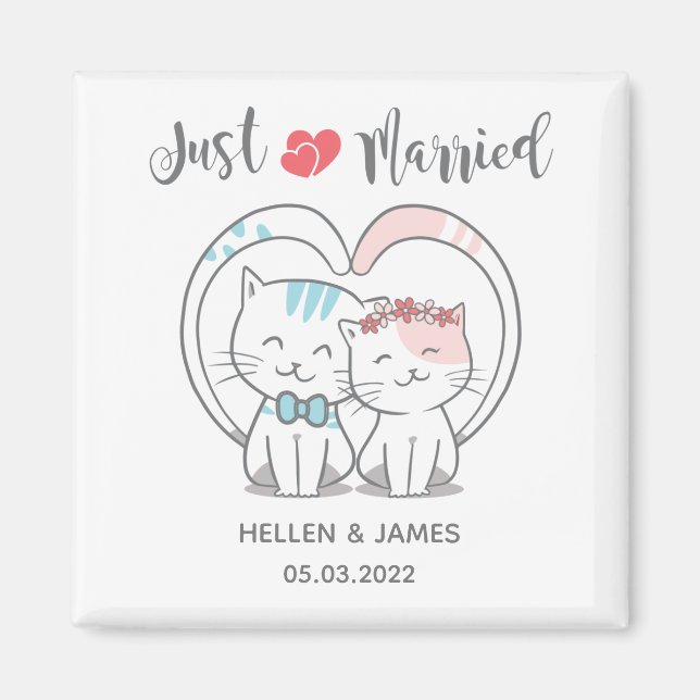 Imán Boda del gato recién casado (Frente)