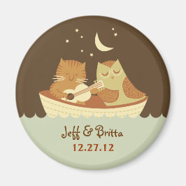 Imán Boda del libro de cuentos de búho y paussitas (azu