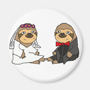 Imán Boda divertida de novia y del novio de la pereza