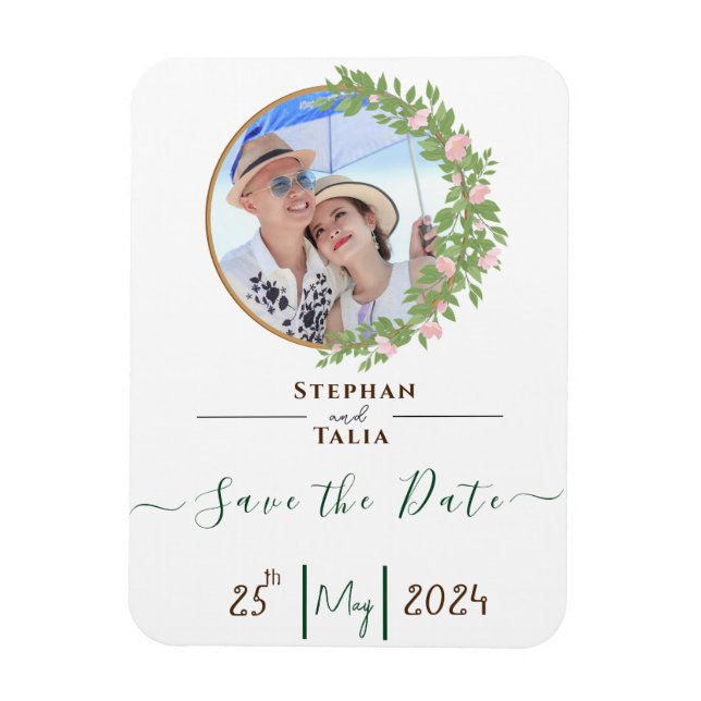 Imán Boda Elegancia Floral Encantada (Vertical)