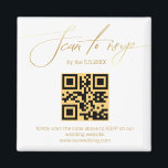 Imán boda elegante de código rsvp qr de escritura a man<br><div class="desc">imán minimalista moderno de boda de código rsvp qr</div>