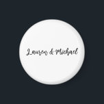 Imán Boda Elegante Minimalista Clásico Blanco Negro<br><div class="desc">Este producto fue muy bueno y me encanta lo fácil que es para el diseño personalizar. El diseño era muy sencillo,  así que me siento muy complacido cuando lo creo.</div>