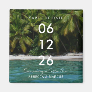 Imán Boda en Destino de Playa Tropical Salvar la Fecha