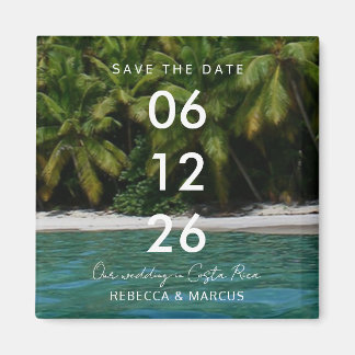 Imán Boda en Destino de Playa Tropical Salvar la Fecha