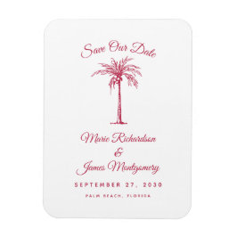 Imán Boda en la playa con magenta moderno - Guardar la