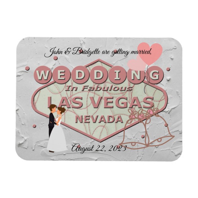 Imán Boda en La Vegas Photo Magnet (Horizontal)