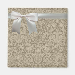 Imán Boda Encaje Antiguo Lino Blanco Clásico Bonito