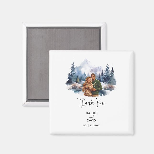 Imán Boda Favor Navidades Aventura Matrimonio al Aire L (Anverso/Reverso)