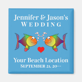 Imán Boda Favor Pescado Cute Playa Tropical Destino