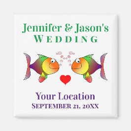 Imán Boda Favor Pescado Cute Playa Tropical Destino