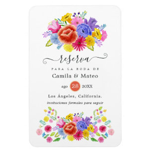 Imán Boda Fiesta Floral Española Guardar la Fecha