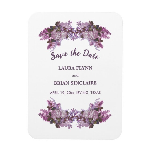 Imán Boda Floral Bouquet Save The Date (Vertical)