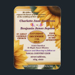 Imán Boda floral de girasoles<br><div class="desc">Personalizar para que se adapte a su evento.</div>