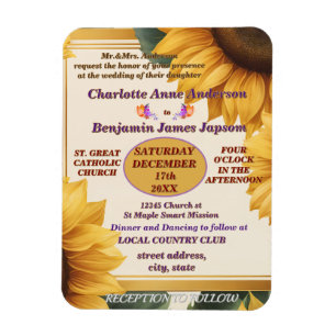 Imán Boda floral de girasoles