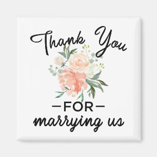 Imán Boda Floral Funcionario Gracias