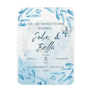 Imán Boda floral guardar la invitación de fecha